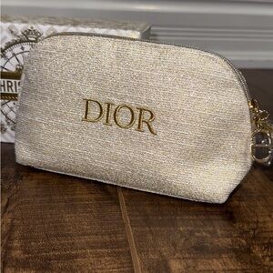 Christian Dior Gold Zipper Pouch